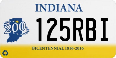 IN license plate 125RBI