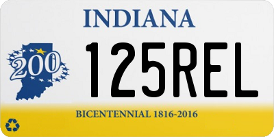 IN license plate 125REL