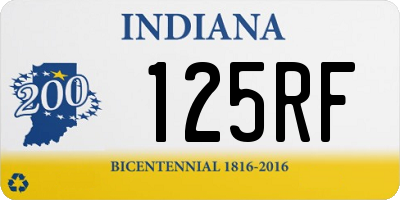 IN license plate 125RF