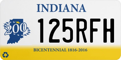 IN license plate 125RFH
