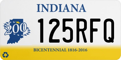 IN license plate 125RFQ