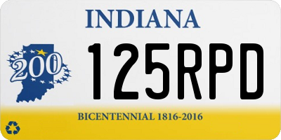 IN license plate 125RPD