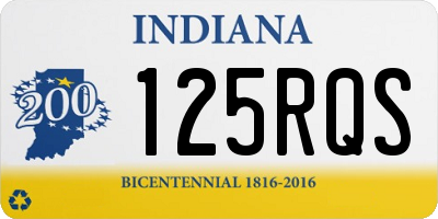 IN license plate 125RQS