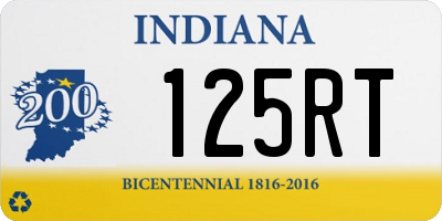 IN license plate 125RT