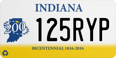 IN license plate 125RYP