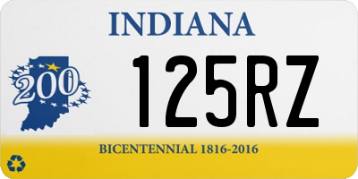 IN license plate 125RZ