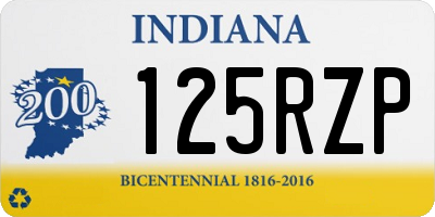 IN license plate 125RZP