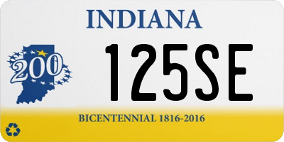 IN license plate 125SE