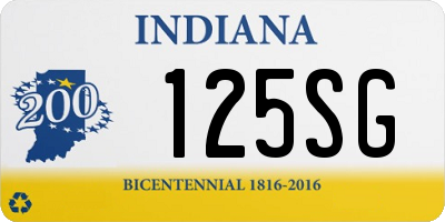 IN license plate 125SG