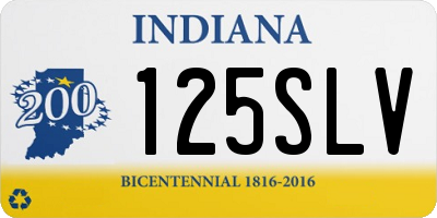 IN license plate 125SLV
