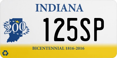 IN license plate 125SP