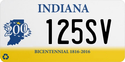 IN license plate 125SV