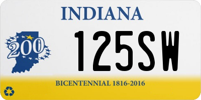 IN license plate 125SW