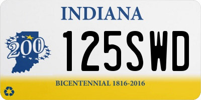 IN license plate 125SWD