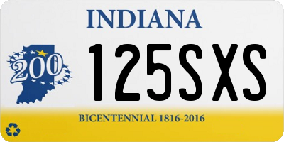 IN license plate 125SXS