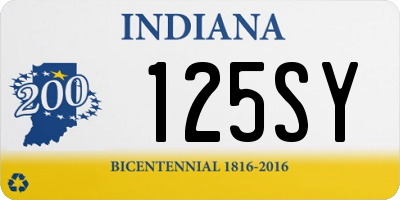 IN license plate 125SY