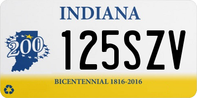 IN license plate 125SZV
