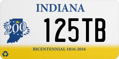 IN license plate 125TB