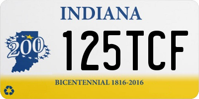 IN license plate 125TCF
