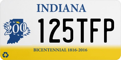 IN license plate 125TFP