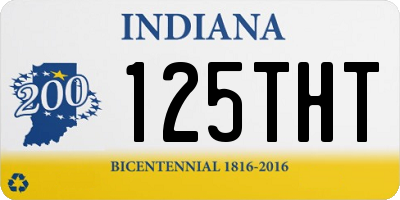 IN license plate 125THT