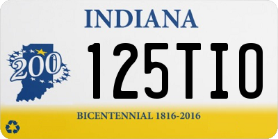 IN license plate 125TIO