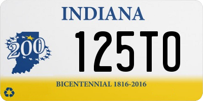 IN license plate 125TO