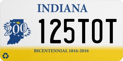 IN license plate 125TOT