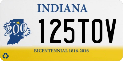 IN license plate 125TOV