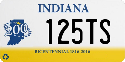 IN license plate 125TS