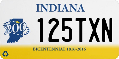 IN license plate 125TXN