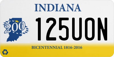 IN license plate 125UON