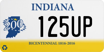 IN license plate 125UP