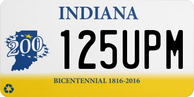 IN license plate 125UPM