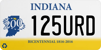 IN license plate 125URD
