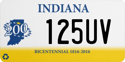 IN license plate 125UV