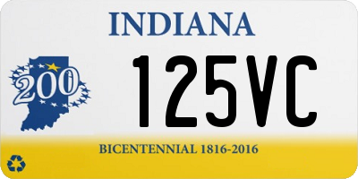 IN license plate 125VC