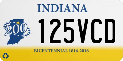 IN license plate 125VCD