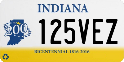 IN license plate 125VEZ
