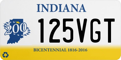 IN license plate 125VGT