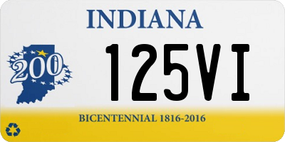 IN license plate 125VI