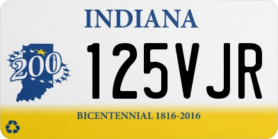 IN license plate 125VJR