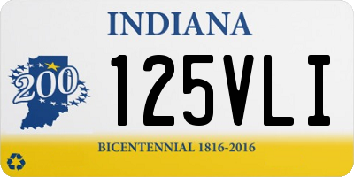IN license plate 125VLI