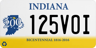 IN license plate 125VOI