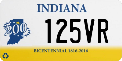 IN license plate 125VR