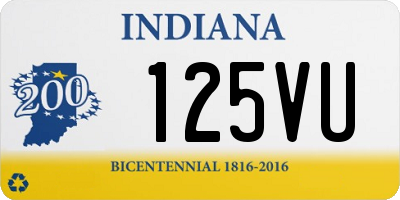 IN license plate 125VU