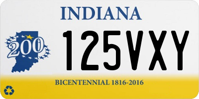 IN license plate 125VXY