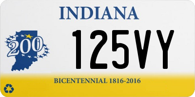 IN license plate 125VY