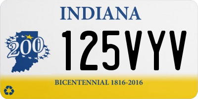 IN license plate 125VYV