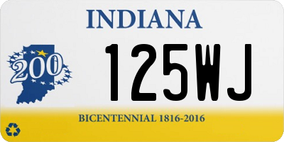 IN license plate 125WJ